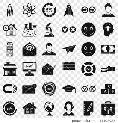Remote training icons set, simple style Remote training icons set, simple style 55408982