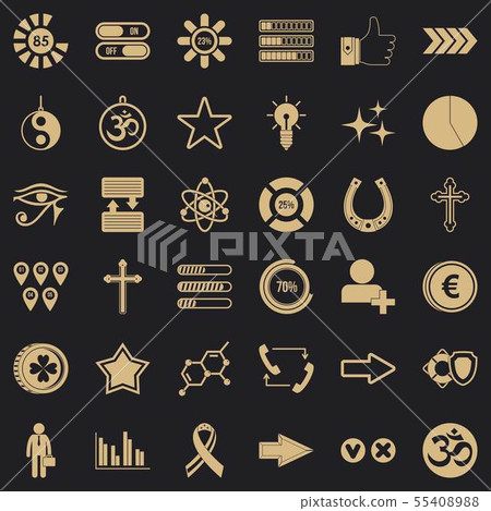 Graphic icons set, simple style - Stock Illustration [55408988] - PIXTA