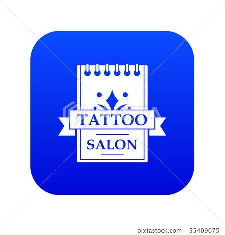 Tattoo salon icon blue vector 55409075
