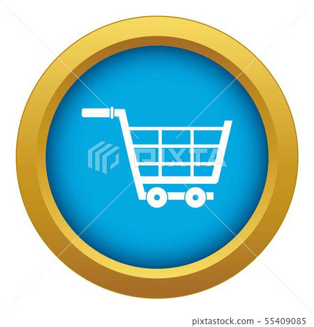 Large shopping trolley icon blue vector isolated Large shopping trolley icon blue vector isolated 55409085