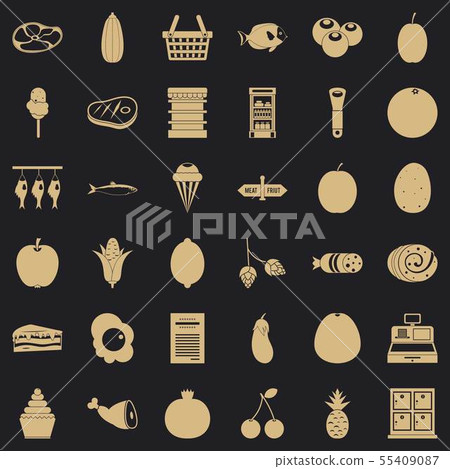 Cash register icons set, simple style 55409087