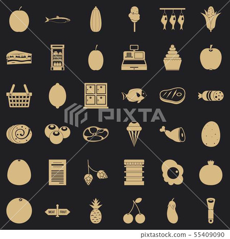Ice cream icons set, simple style 55409090