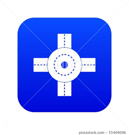 Big road junction icon digital blue Big road junction icon digital blue 55409096