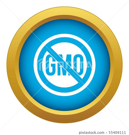 Stop GMO icon blue vector isolated 55409111