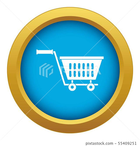 Plastic shopping trolley icon blue vector isolated 55409251