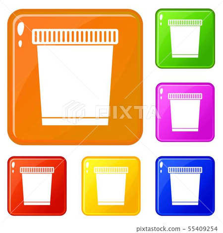 Trash can icons set vector color 55409254