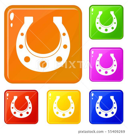 Horseshoe icons set vector color Horseshoe icons set vector color 55409269