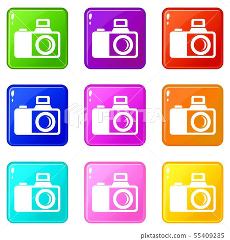 Photocamera icons set 9 color collection 55409285