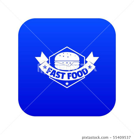 Fast food burger icon blue vector 55409537