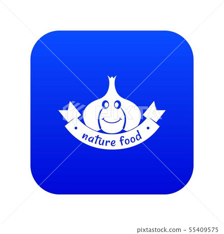 Garlic icon blue vector 55409575