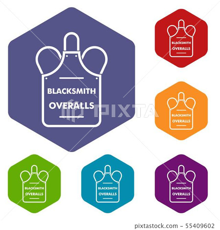 Overalls blacksmith icons vector hexahedron Overalls blacksmith icons vector hexahedron 55409602