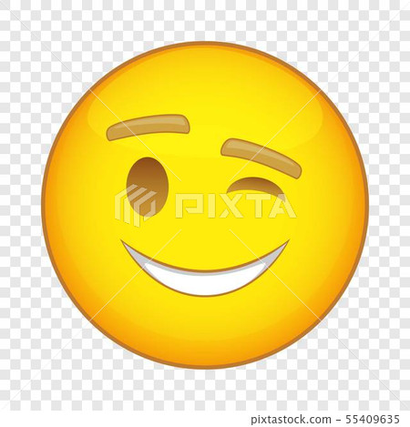 Eyewink suspicious emoticon icon, cartoon style Eyewink suspicious emoticon icon, cartoon style 55409635