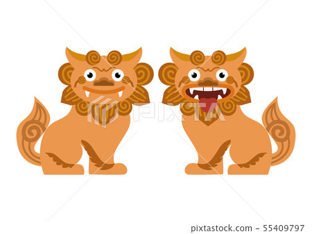 Shisa Guardian Lions In Okinawa Stock Illustration