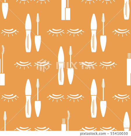 Vector seamless pattern with eyelashes Makeup Vector seamless pattern with eyelashes Makeup 55410030