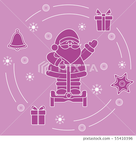 Santa Claus, gifts, bell, gingerbread Santa Claus, gifts, bell, gingerbread 55410396