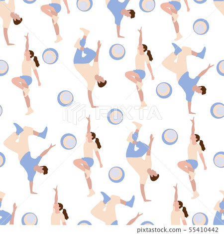 Vector seamless pattern with dancing people - Stock Illustration ...