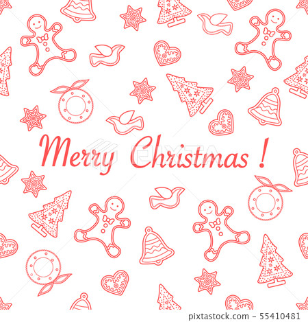 Seamless pattern with christmas, new year symbols 55410481