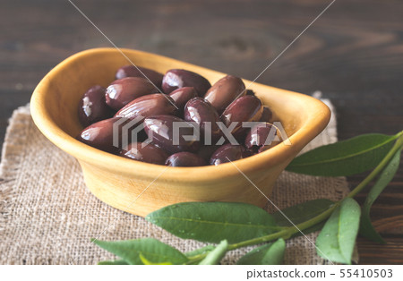 Bowl of kalamata olives Bowl of kalamata olives 55410503