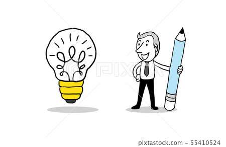 Businessman drawing the big idea. isolated vector Businessman drawing the big idea. isolated vector 55410524