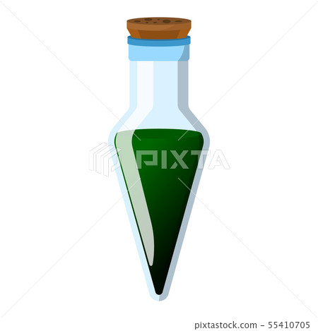 Flask and bottle icon. Label of fantasy potion and 55410705