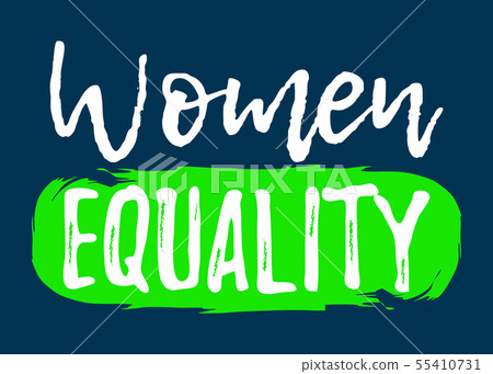 Women Equality label. Font with Brush. Equal 55410731