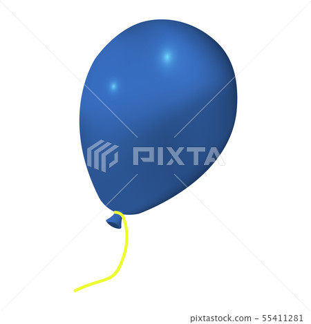Festive balloon Icon. Blue color . Celebration 55411281