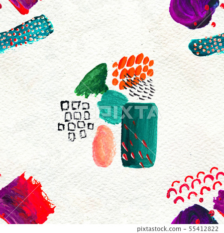 Seamless pattern made by hand drawn paint strokes. 55412822
