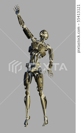 Humanoid Robot Reaching Upwards Humanoid Robot Reaching Upwards 55413121