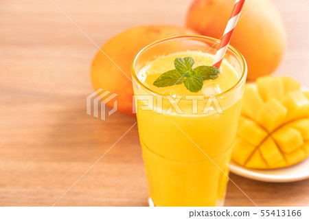 果汁水果汁果汁夏季飲料新鮮芒果多汁芒果汁芒果 55413166