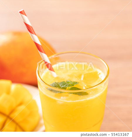 果汁水果汁果汁夏季飲料新鮮芒果多汁芒果汁芒果 55413167