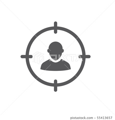 Target market icon with people & target 55413657