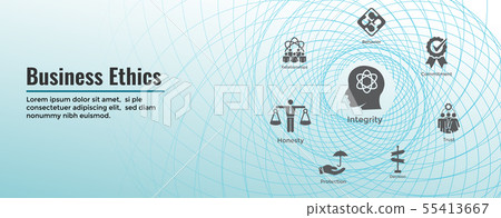 Business Ethics Web Banner and Icon Set with 55413667