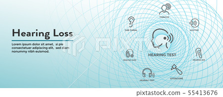 Hearing Aid or loss Web Header Banner with Sound Hearing Aid or loss Web Header Banner with Sound 55413676