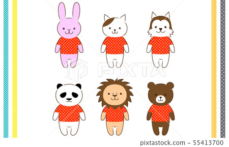 可愛的動物角色插圖集B. 55413700
