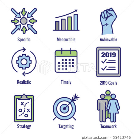 2019 SMART Goals Vector graphic with Smart goal 2019 SMART Goals Vector graphic with Smart goal 55413746