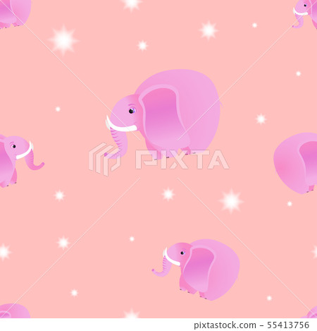 Seamless cartoon pattern with pink elephants - Stock Illustration ...