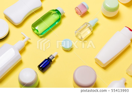 Composition of different sized cosmetic jars and Composition of different sized cosmetic jars and 55413993