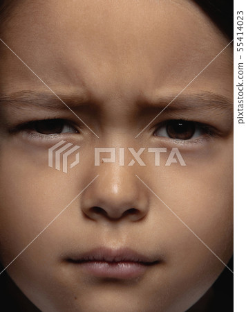 Close up portrait of a little emotional girl Close up portrait of a little emotional girl 55414023