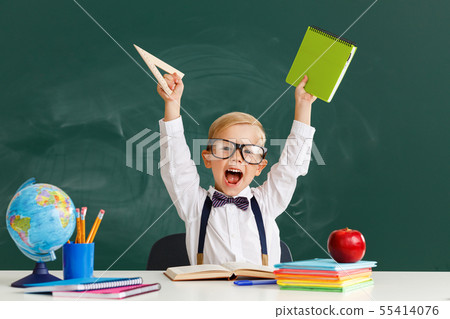 funny child   schoolboy  boy student about school 55414076