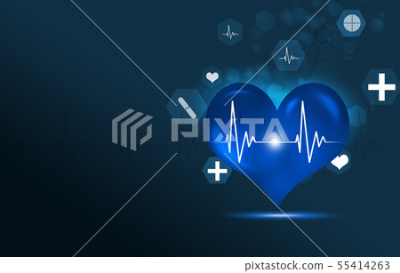 Medical ecg background 55414263