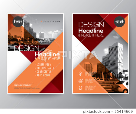 Red and Orange Brochure flyer leaflet template 55414669