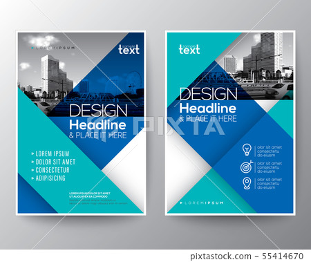 Blue Brochure report cover Flyer Poster template Blue Brochure report cover Flyer Poster template 55414670