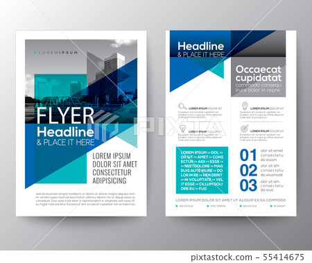 Blue Poster flyer brochure cover template layout 55414675