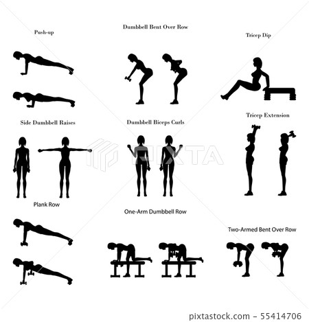 Workout exercise illustration silhouette Workout exercise illustration silhouette 55414706