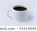 Black Coffee in white cup isolate on grey 55414999