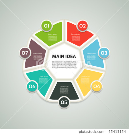 Heptagon infographic. Chart, diagram with 7 steps, Heptagon infographic. Chart, diagram with 7 steps, 55415154