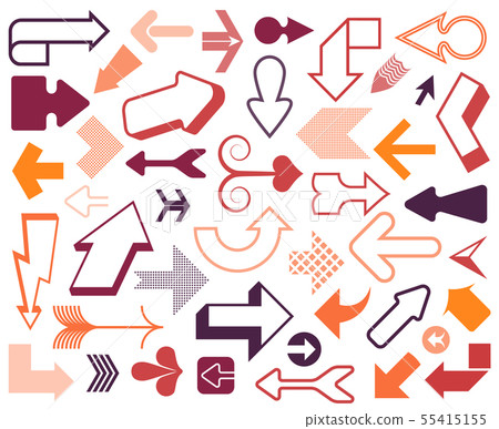 Arrow vector 3d button icon set red color on white 55415155