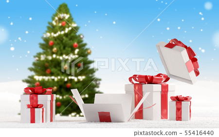 gifts for Christmas with opened christmas present 55416440