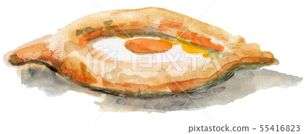 Watercolor Hachapuri 55416823