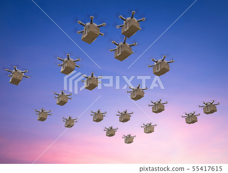delivery drones flying 55417615